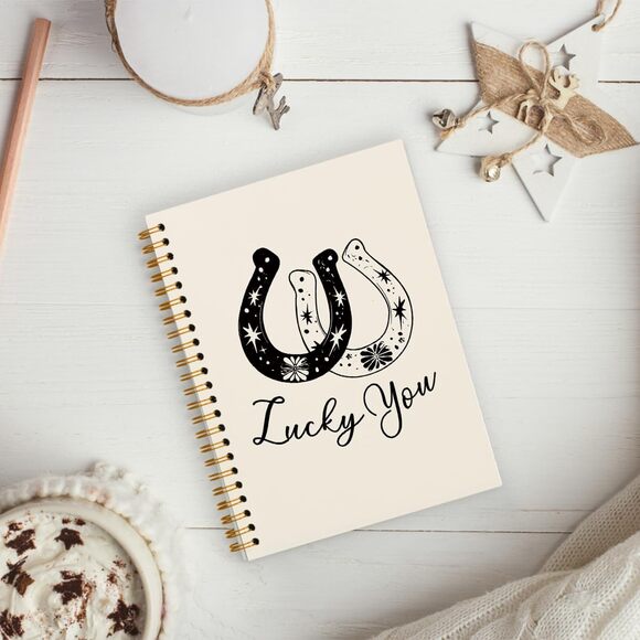 Hardcover Western style Lucky Horseshoe Notebook Journal Diary 8x5 inch - Picture 2 of 4